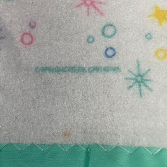 Vintage Riegel Teddy Beddy Bear Crib Blanket Green Trim 100% Polyester 36x45" - Picture 5 of 12